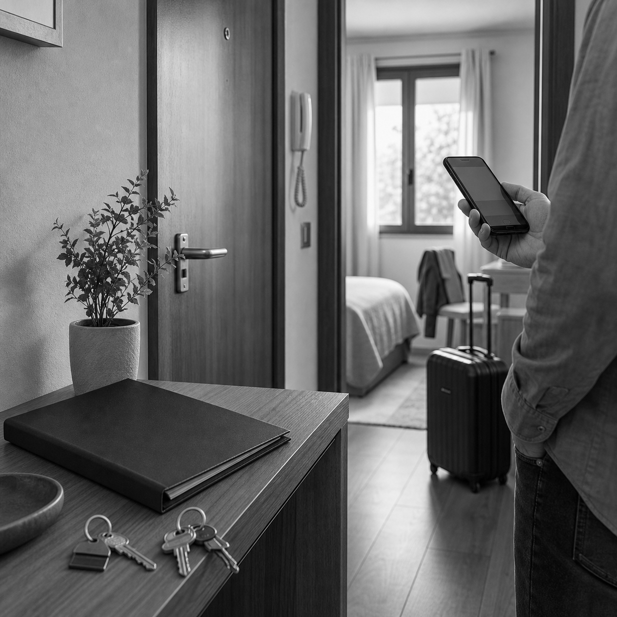 Dos juegos de llaves, maleta y carpeta de alquiler, consulta legal online sobre subarriendo no autorizado en Abogaphone